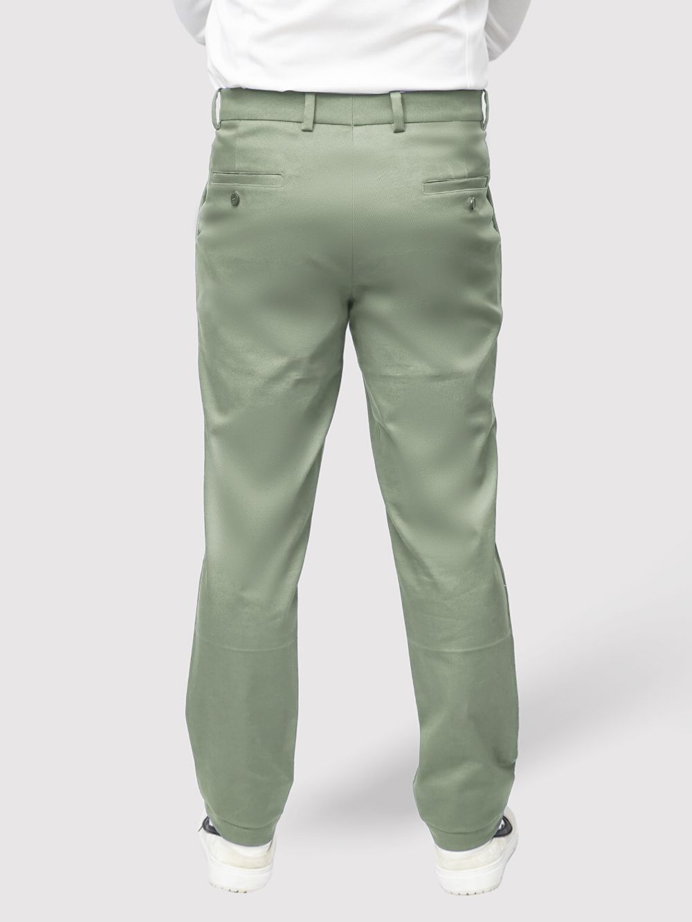 Cotton Chino with Jacquard Weave and Extra Stretch - Light Pistachio - Image 2