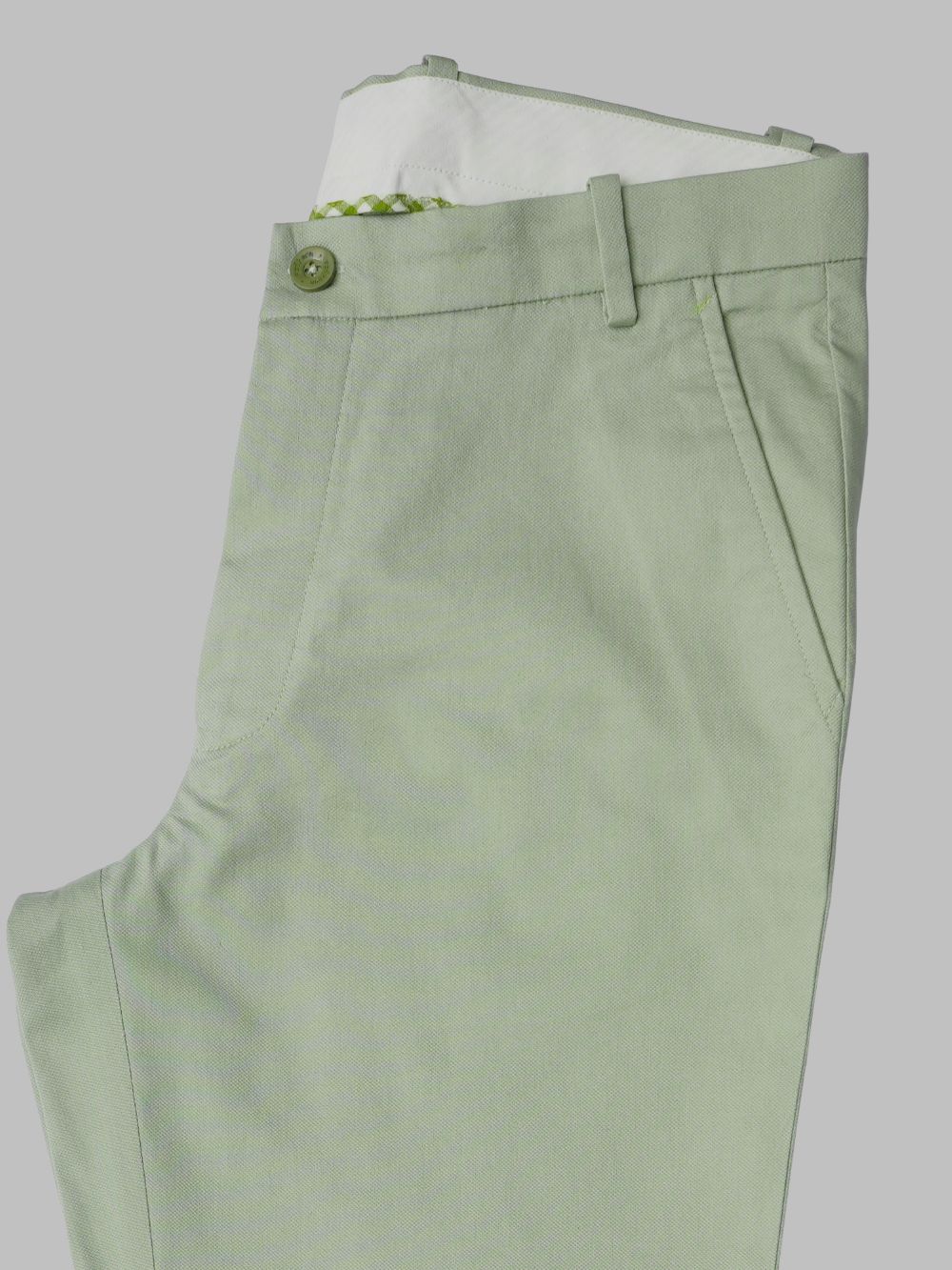 Cotton Chino with Jacquard Weave and Extra Stretch - Light Pistachio - Image 3