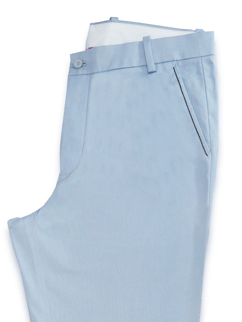 Cotton Chino with Box Weave and Extra Stretch - Sapphire Mist - Image 3