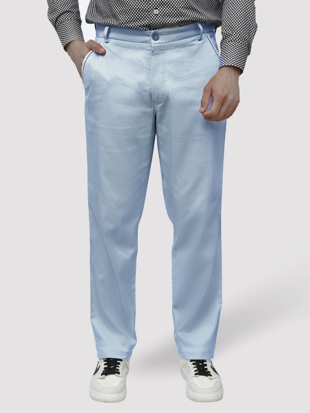 Cotton Chino with Box Weave and Extra Stretch - Sapphire Mist