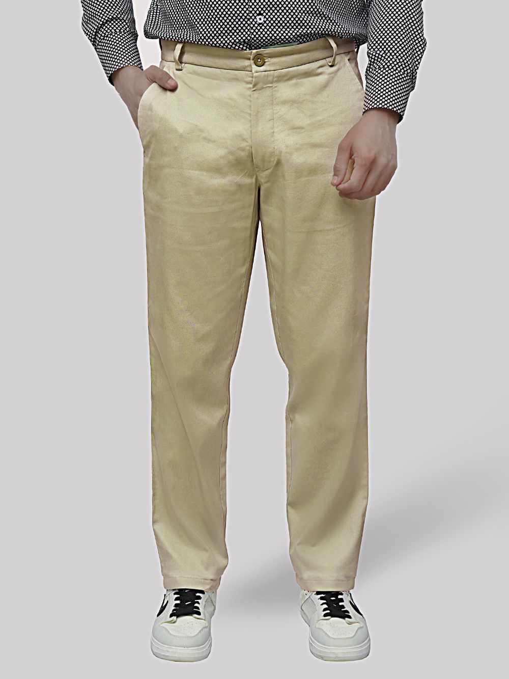 Cotton Chino with Box Weave and Extra Stretch - Khaki