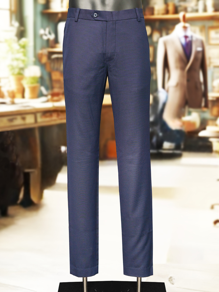 Luxury Viscose Trousers with Dobby Weave - Turquoise