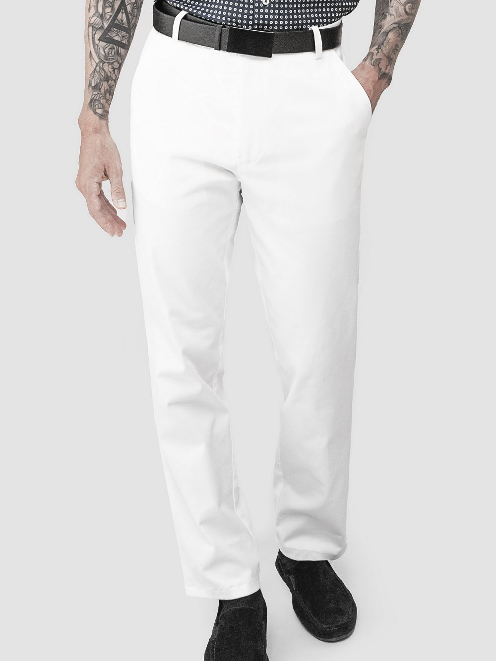 Cotton Chino with Twill Weave and Extra Stretch - White