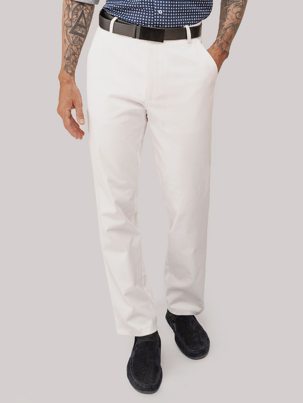 Cotton Chino with Twill Weave and Extra Stretch - Off White