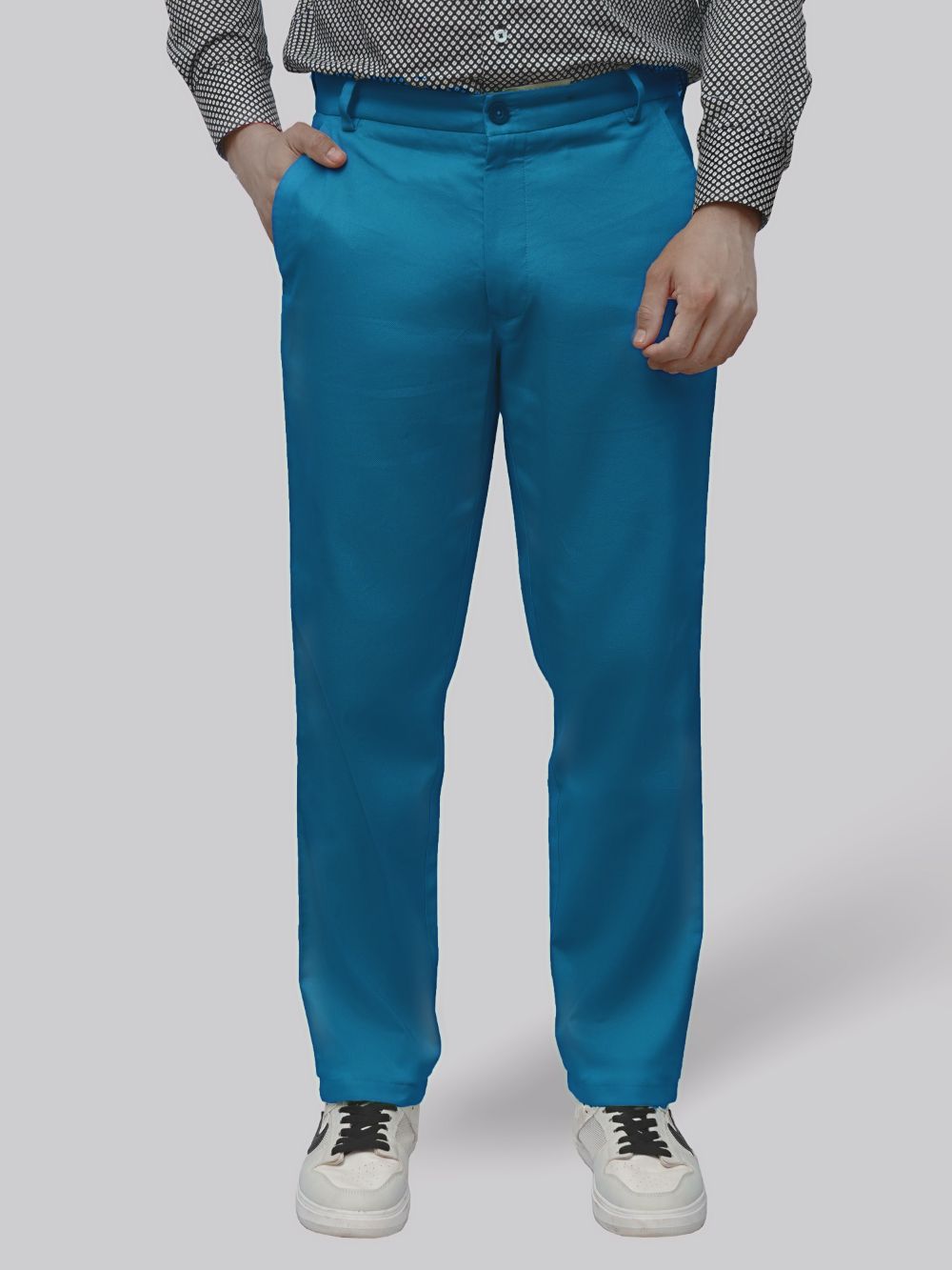 Cotton Chino with Plain Weave and Extra Stretch - Sea Blue