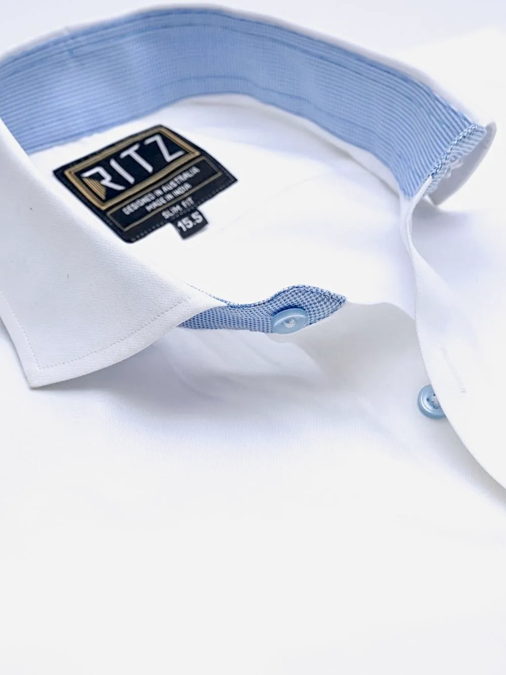 Non-Iron 100% Cotton White Shirt - Pin Point Weave