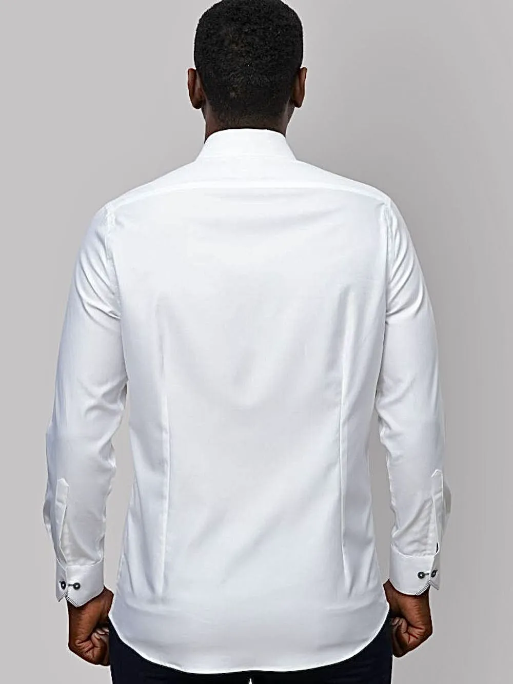 Non-Iron 100% Cotton White Shirt - Twill Weave - Image 5
