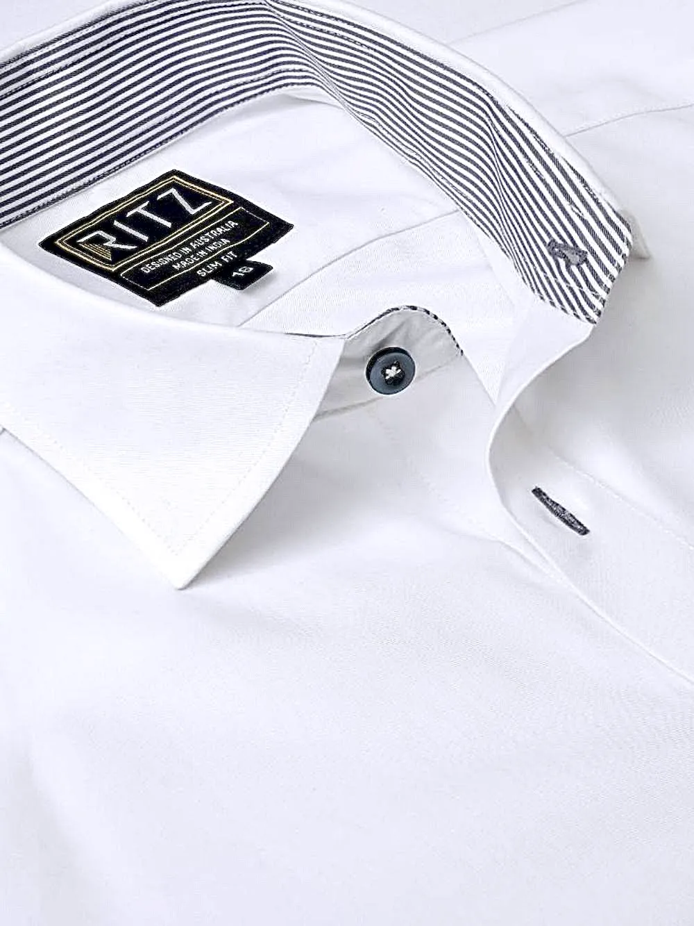 Non-Iron 100% Cotton White Shirt - Twill Weave