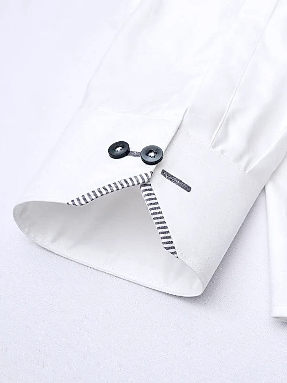 Non-Iron 100% Cotton White Shirt - Twill Weave - Image 3