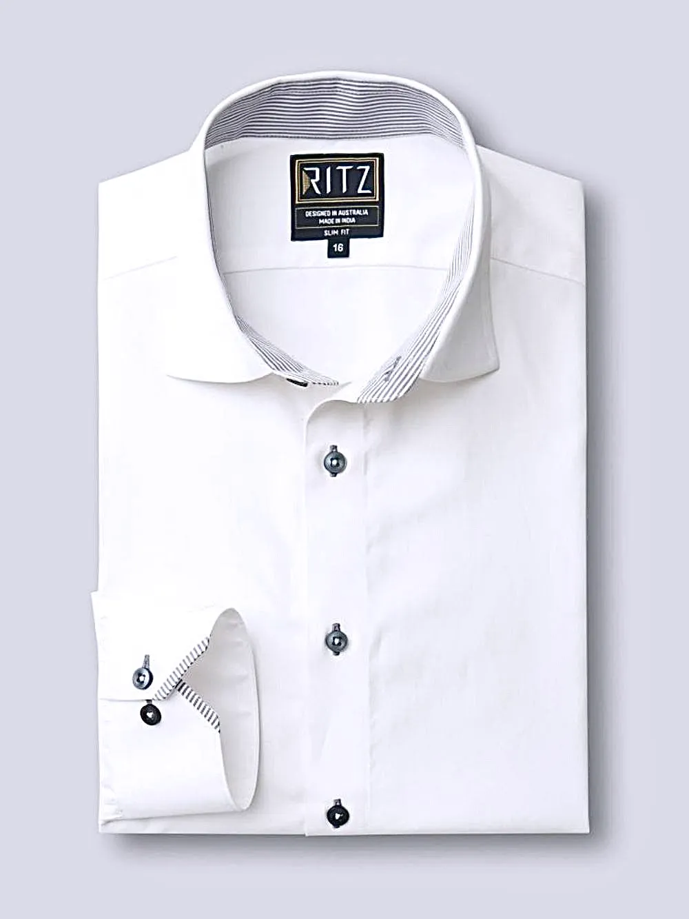Non-Iron 100% Cotton White Shirt - Twill Weave - Image 2