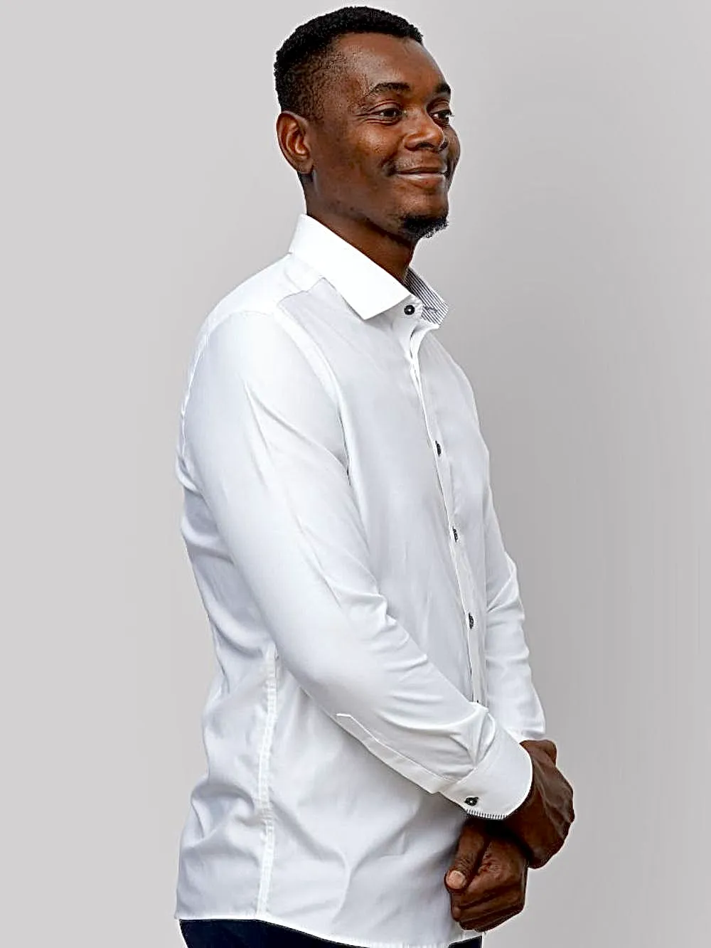 Non-Iron 100% Cotton White Shirt - Twill Weave - Image 4