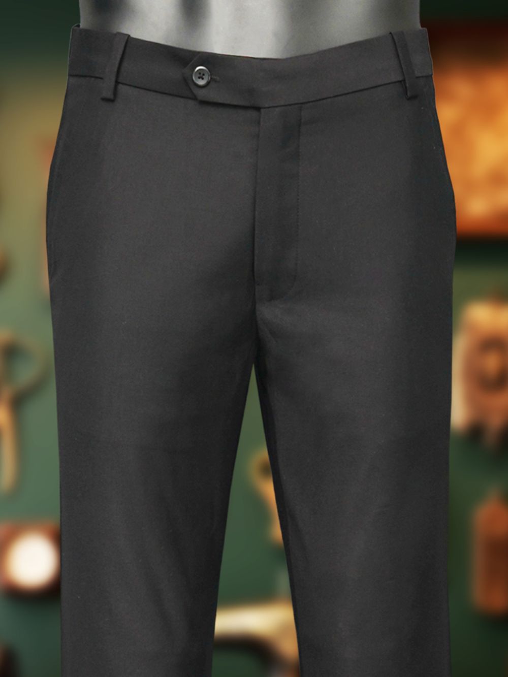 Luxury Viscose Trousers with Satin Weave - Black - Image 4