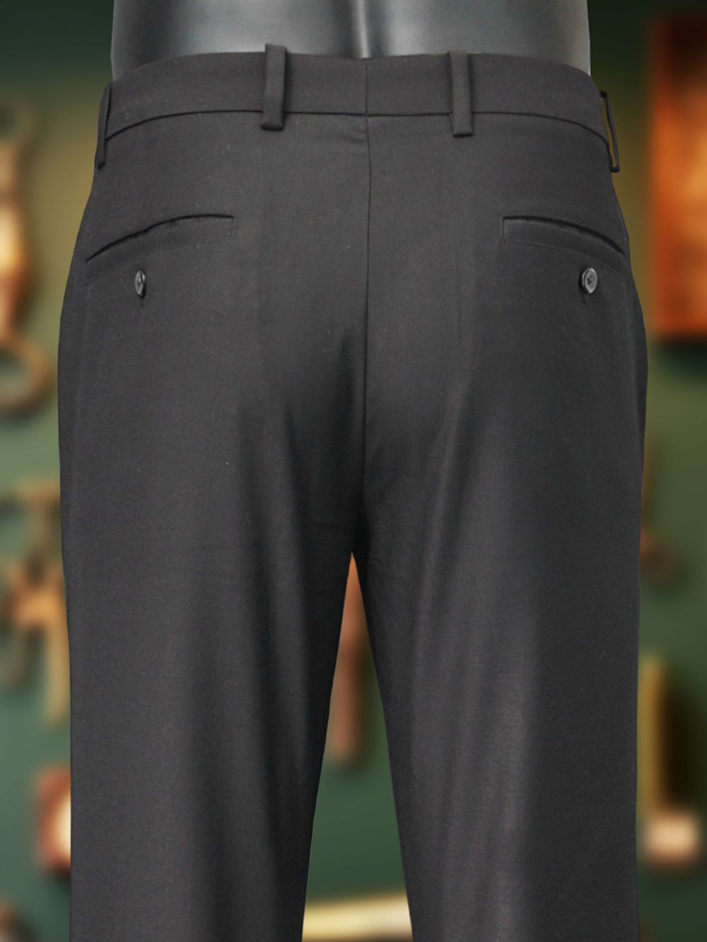 Luxury Viscose Trousers with Satin Weave - Black - Image 5