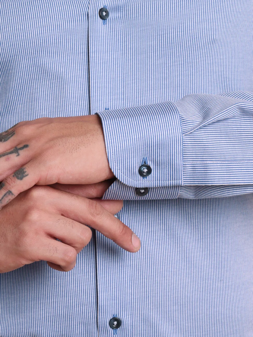 Non-Iron Stretch Royal Streaks Shirt - Knitted Weave - Image 10