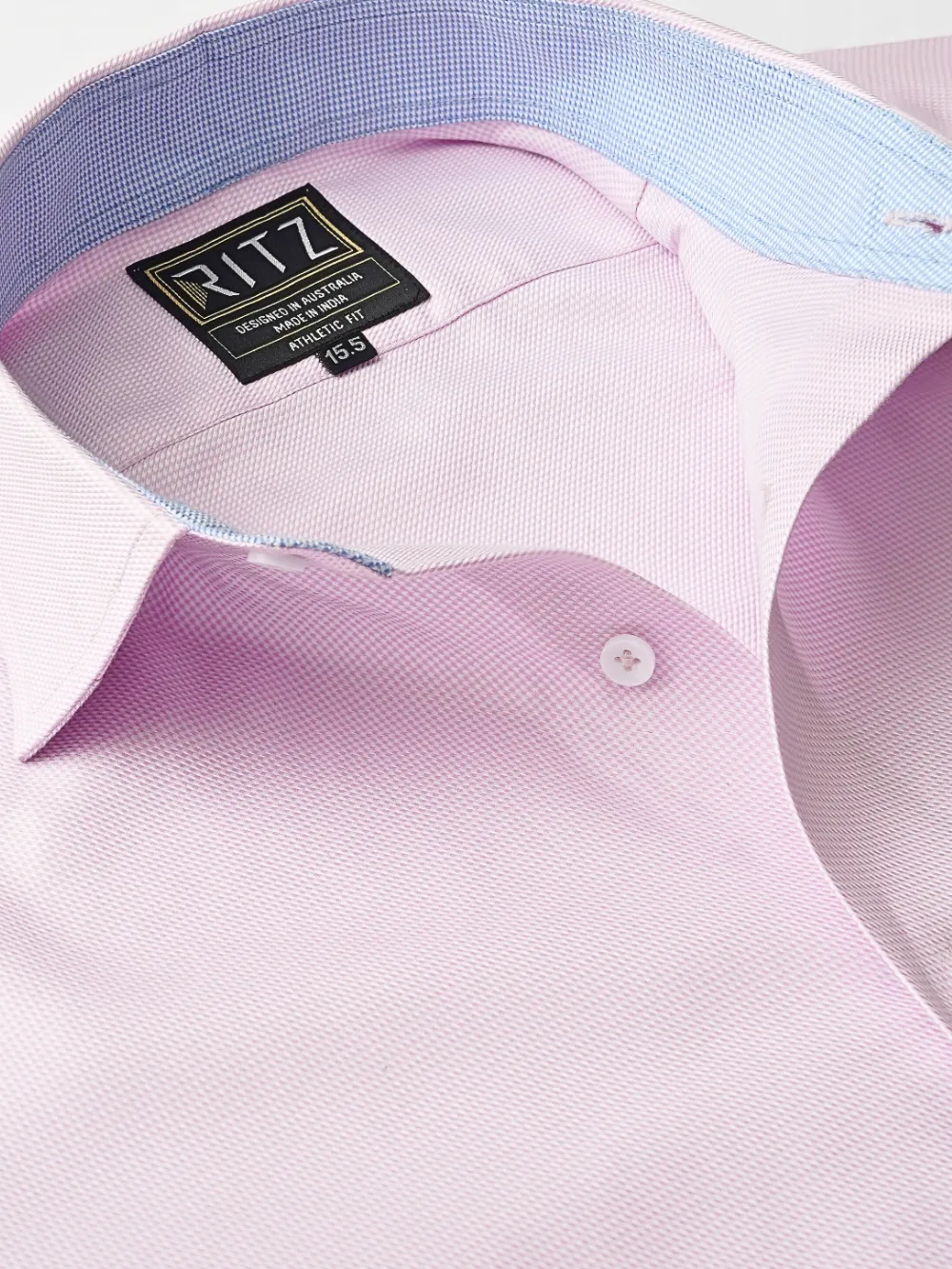 Non-Iron Pure Cotton Light Pink Hound's Tooth Shirt