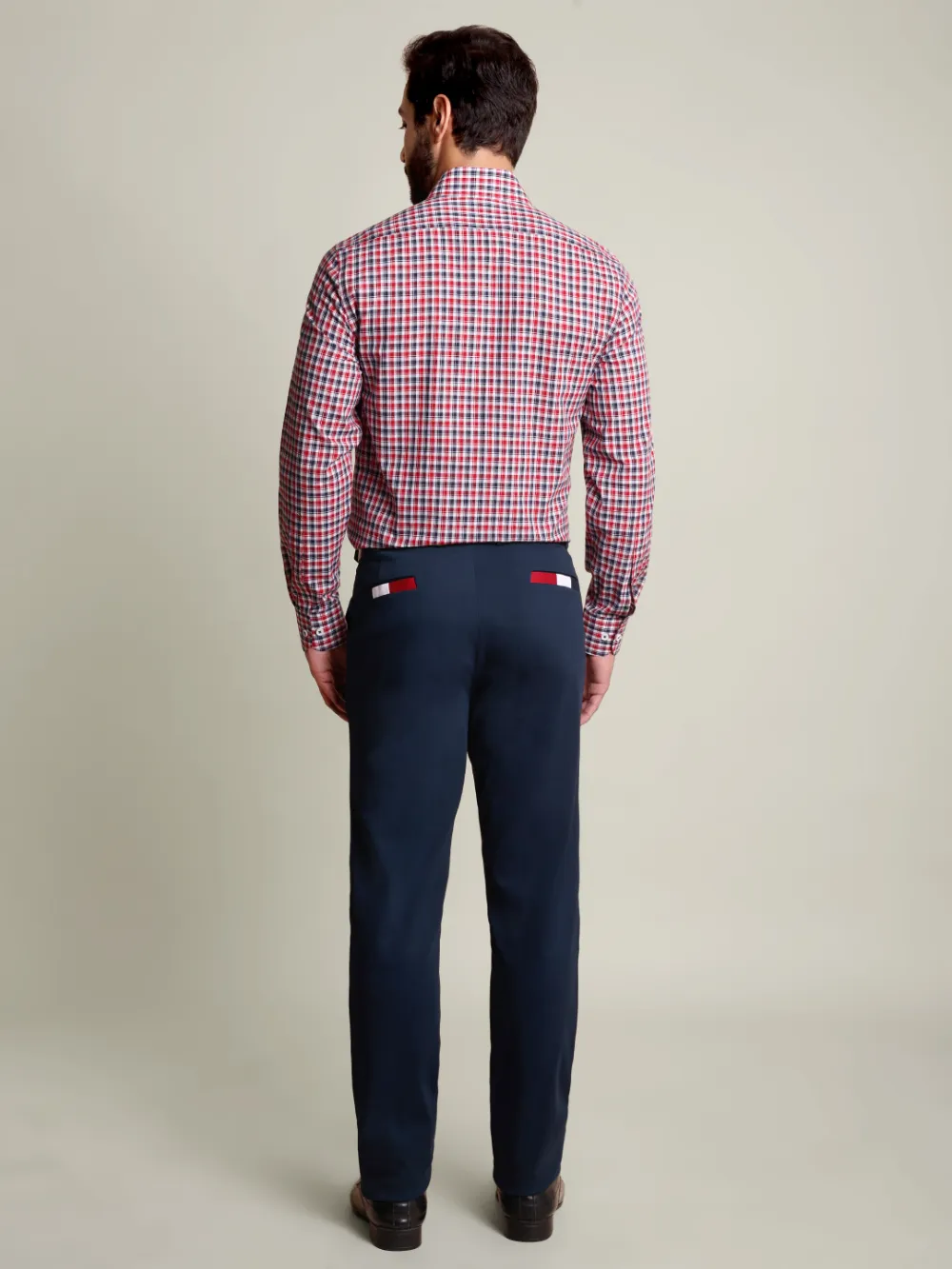 Maroon Checked Pure Cotton Shirt with Contrast Details - Image 7