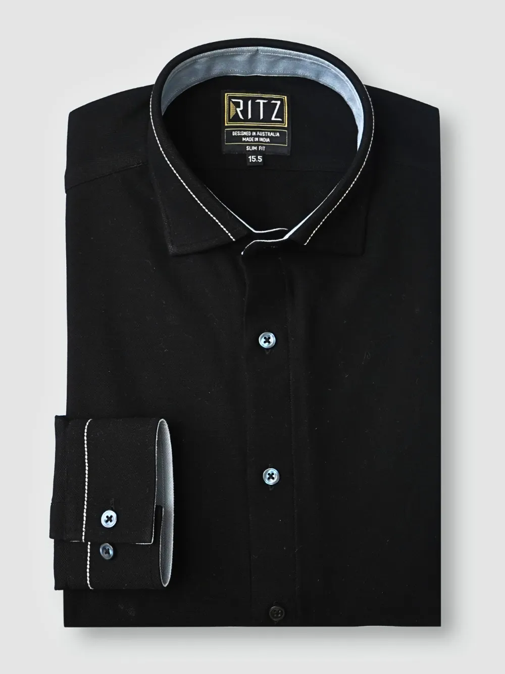 Non-Iron Stretch New Moon Shirt - Piqué Knit Weave - Image 2