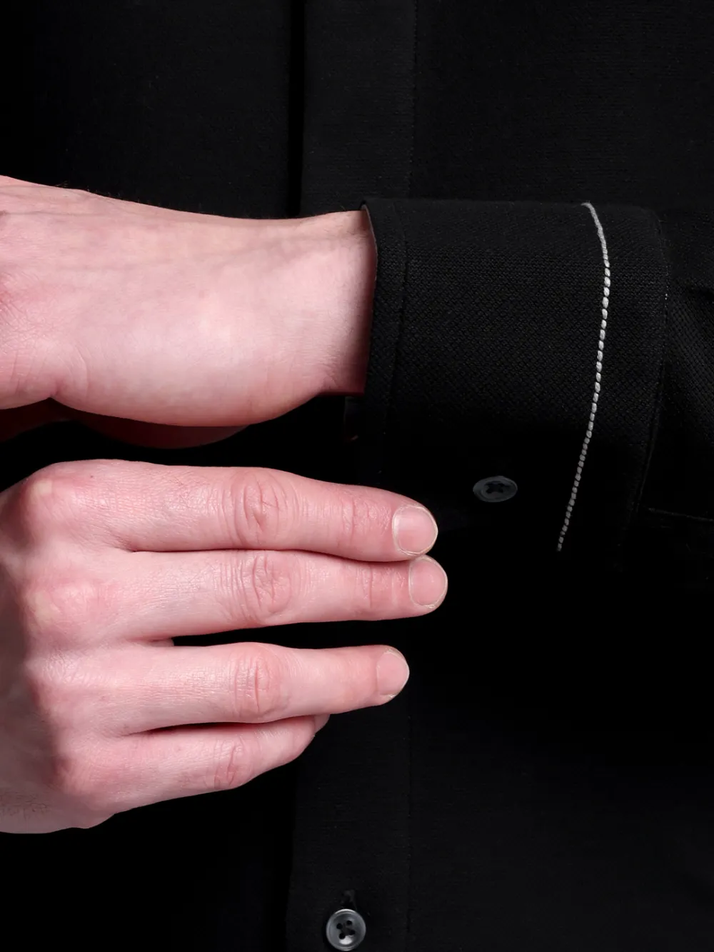 Non-Iron Stretch New Moon Shirt - Piqué Knit Weave - Image 10