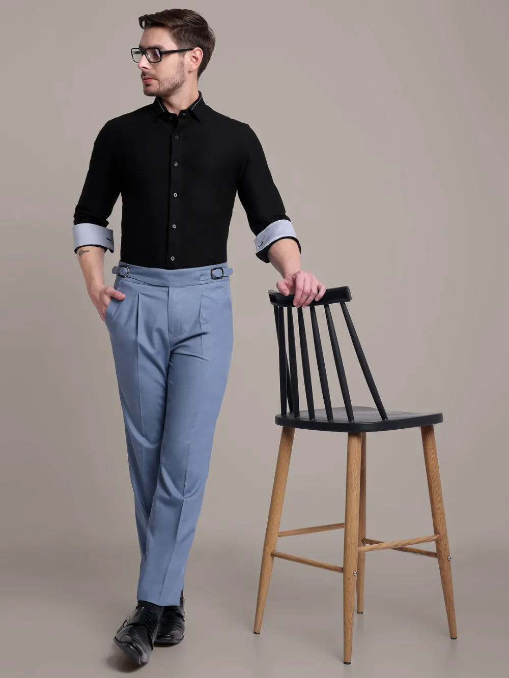 Non-Iron Stretch New Moon Shirt - Piqué Knit Weave - Image 6