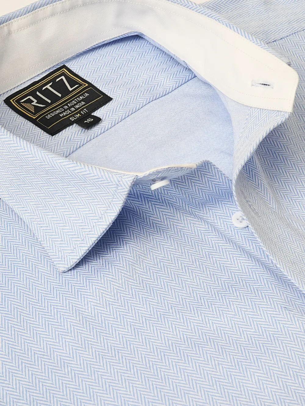 Non-Iron Stretch Frost Herringbone Print Shirt - Image 2