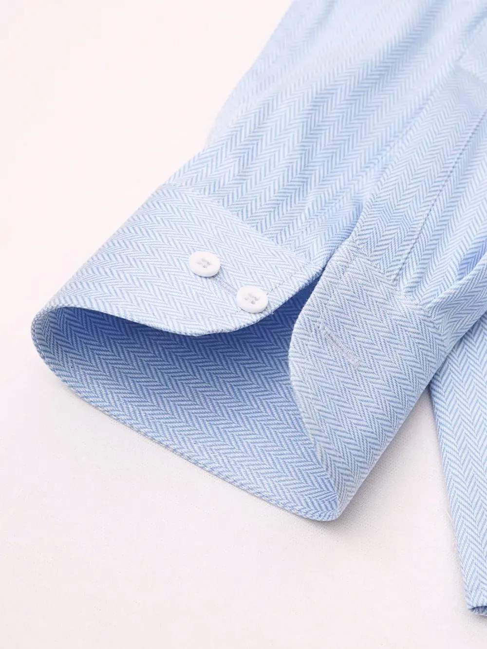 Non-Iron Stretch Frost Herringbone Print Shirt - Image 4