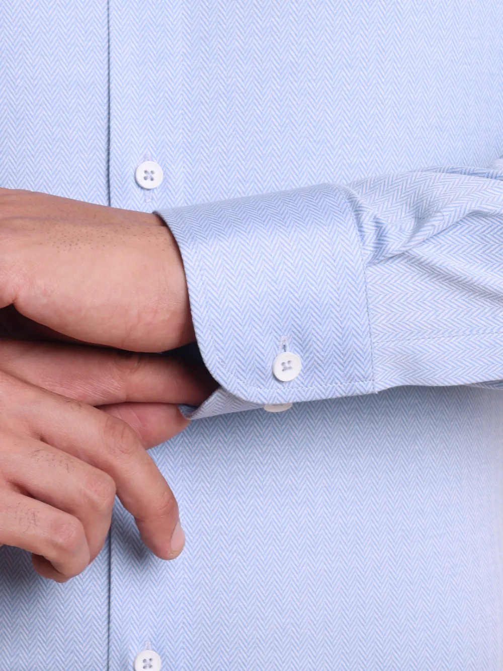 Non-Iron Stretch Frost Herringbone Print Shirt - Image 10