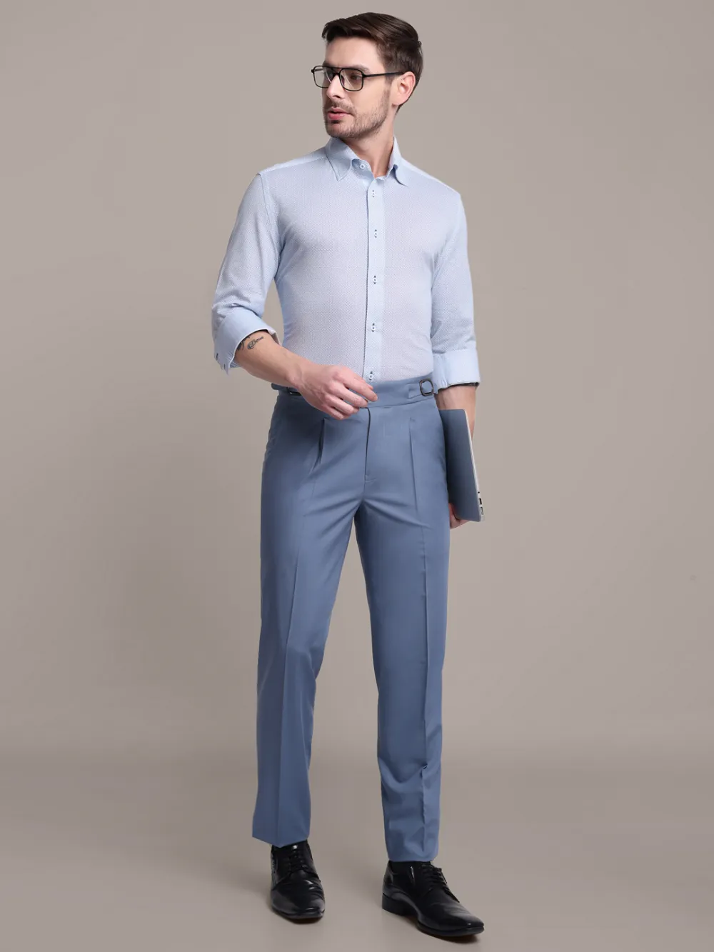 Non-Iron Cotton Stretch Frosty Dews Shirt - Image 6