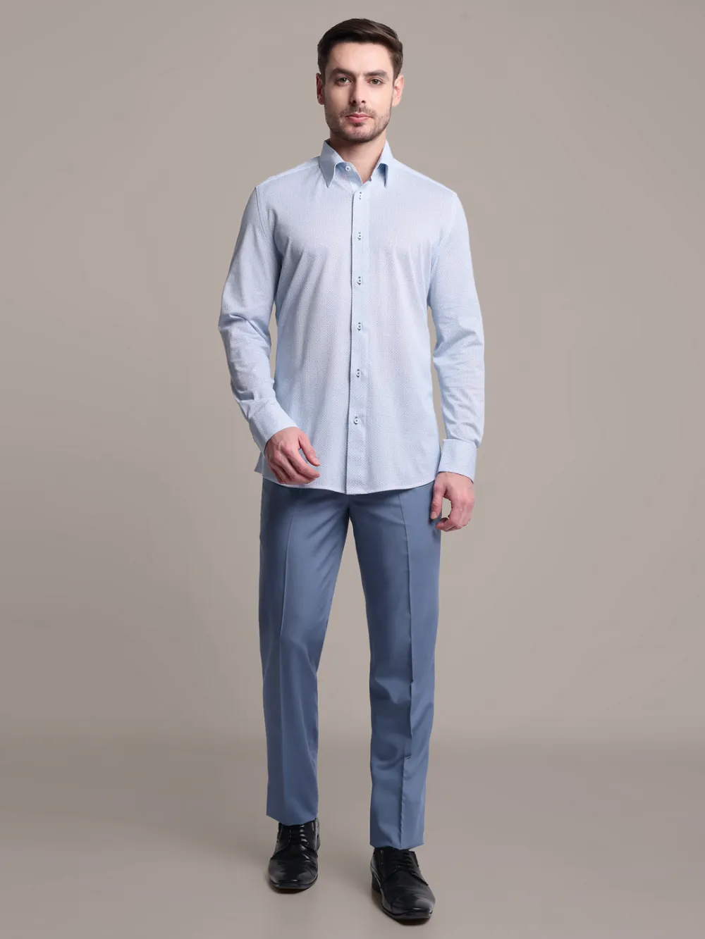 Non-Iron Cotton Stretch Frosty Dews Shirt - Image 7