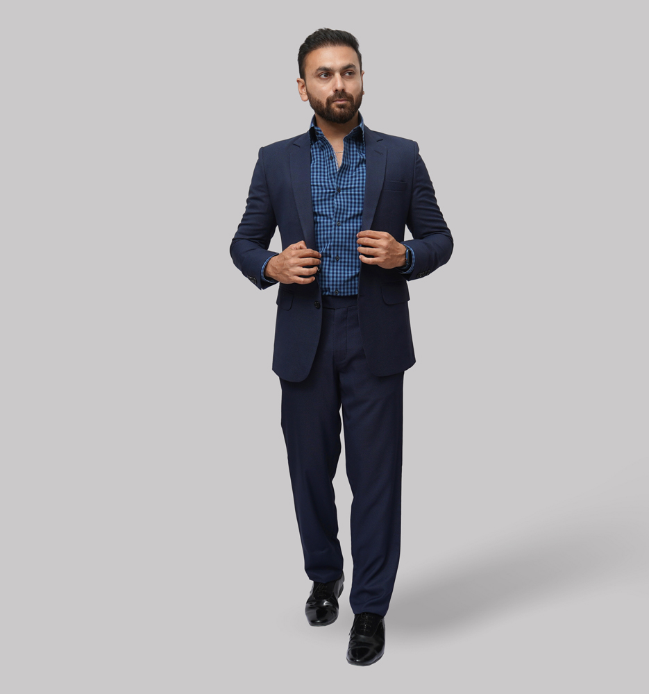 Luxury Premium Viscose Suit with dobby weave ? Olive Ink