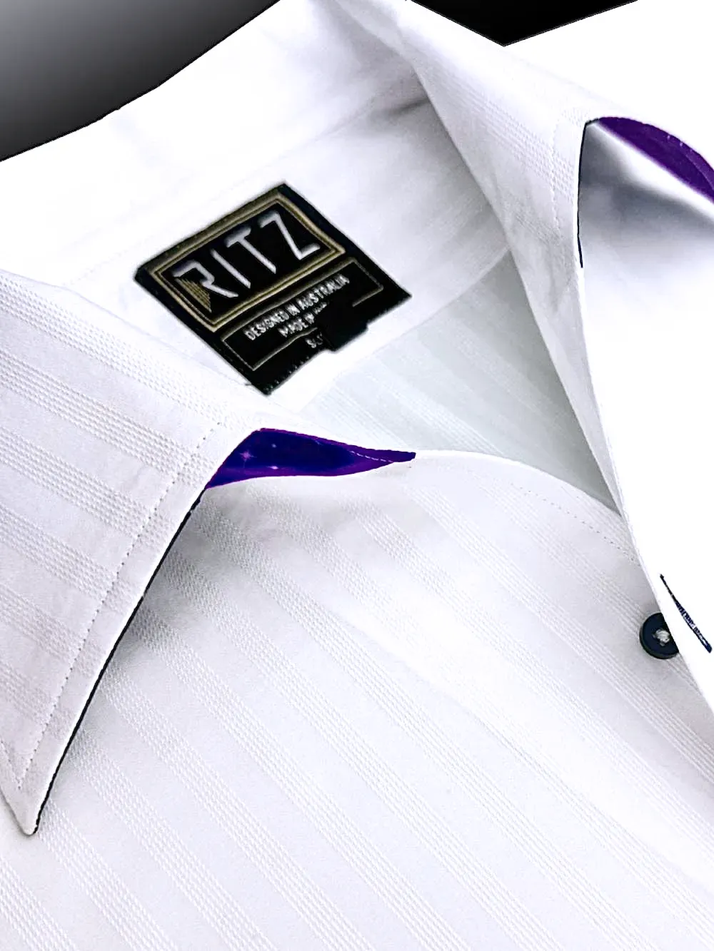 Signature Satin California Collar Shirt- Midnight