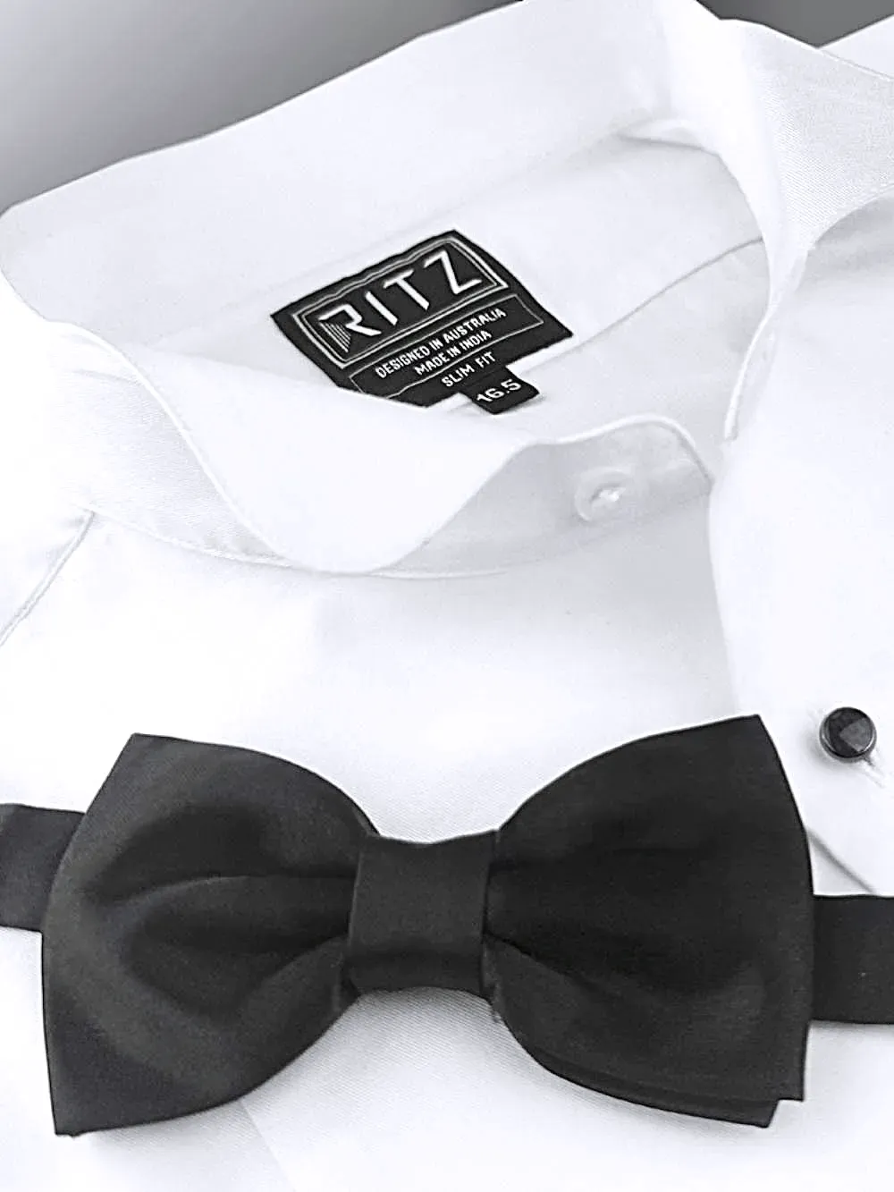 Round Wing Tip Collar Tuxedo Shirt - Twill Weave