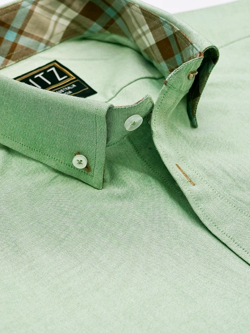 Oxford Button down Collar Shirt - Light Olive Green