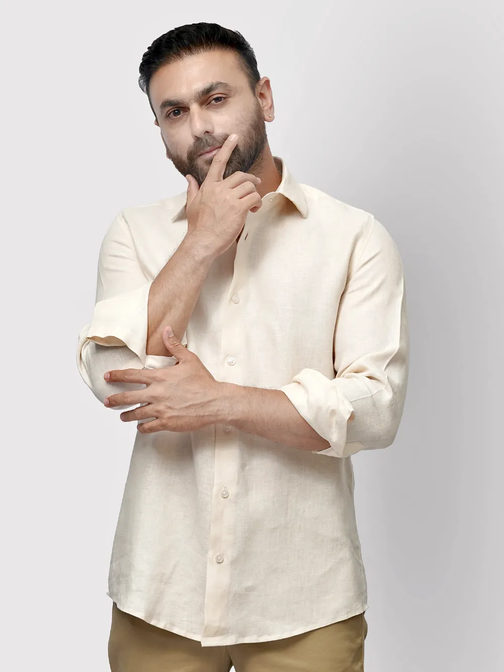 Pure Linen Shirt - Light Fawn - Image 4