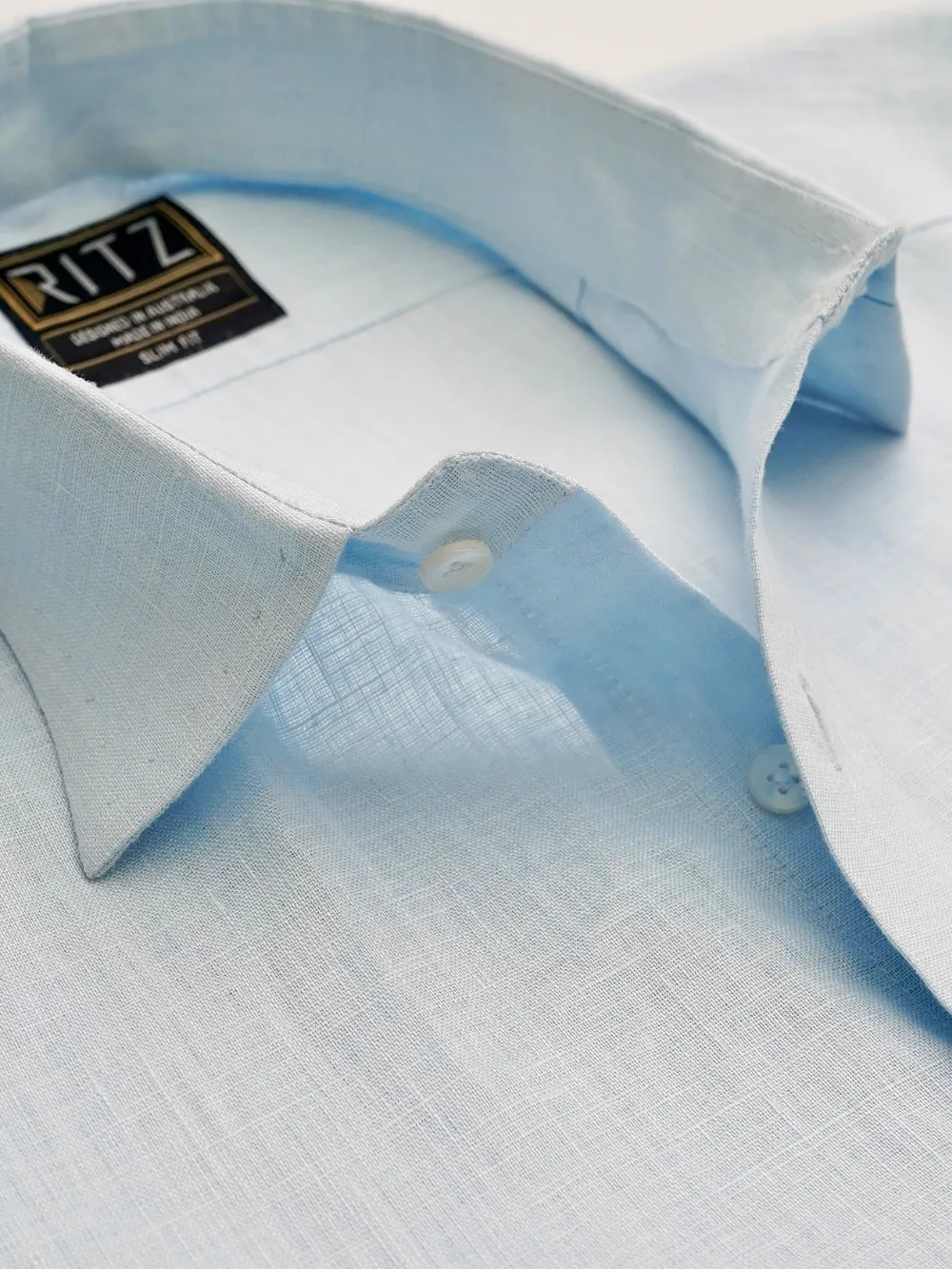 Pure Linen Light Weight Shirt - Pastel blue