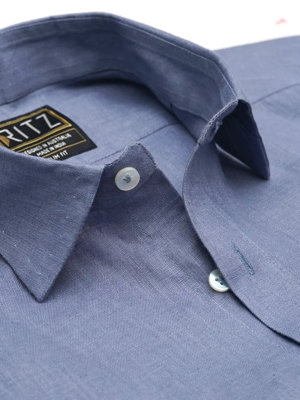Pure Linen Light Weight Shirt - Slate Blue