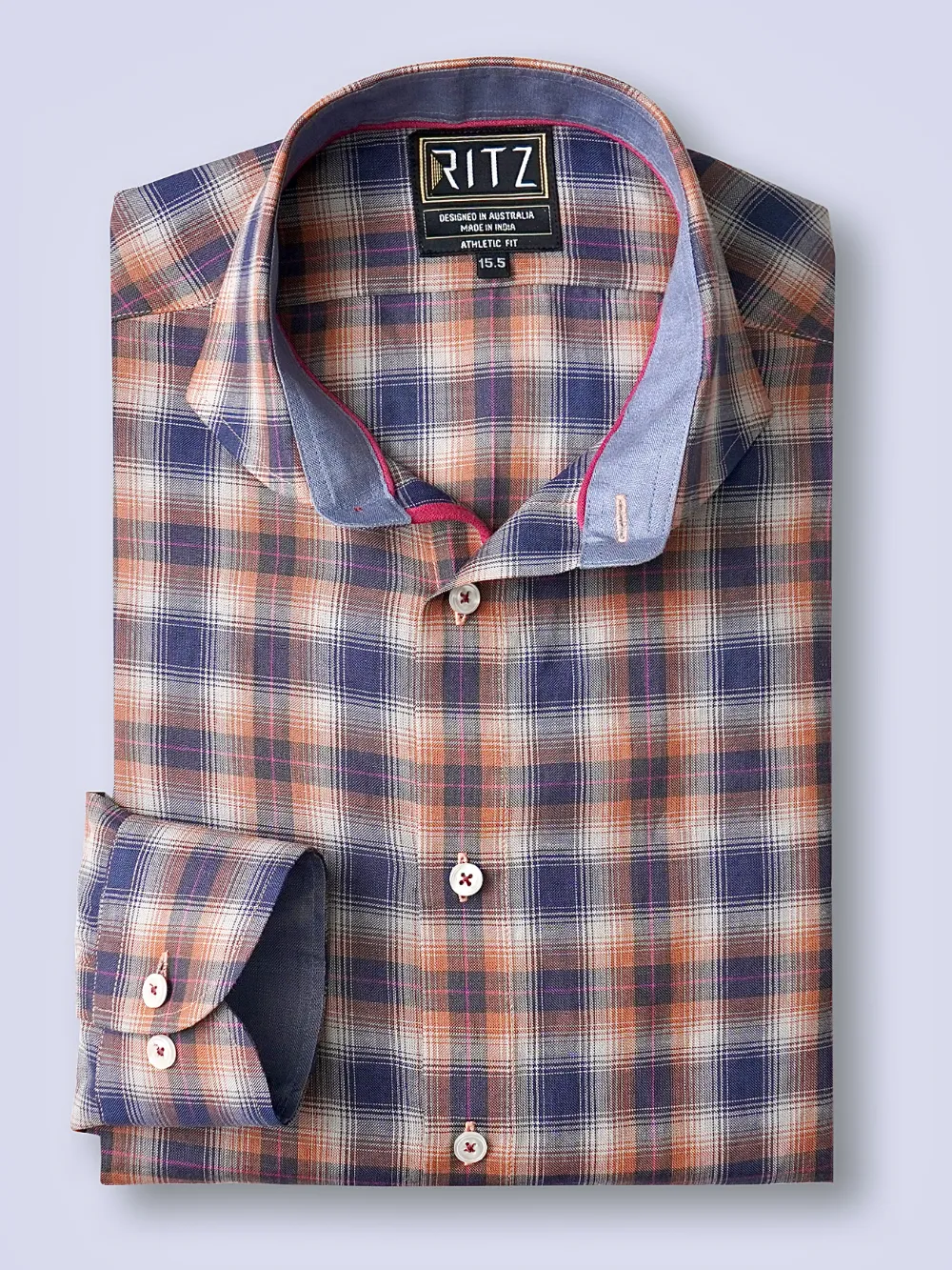 Navy Blue And Grey, Sustainable - Pure Hemp Shirt - Image 2