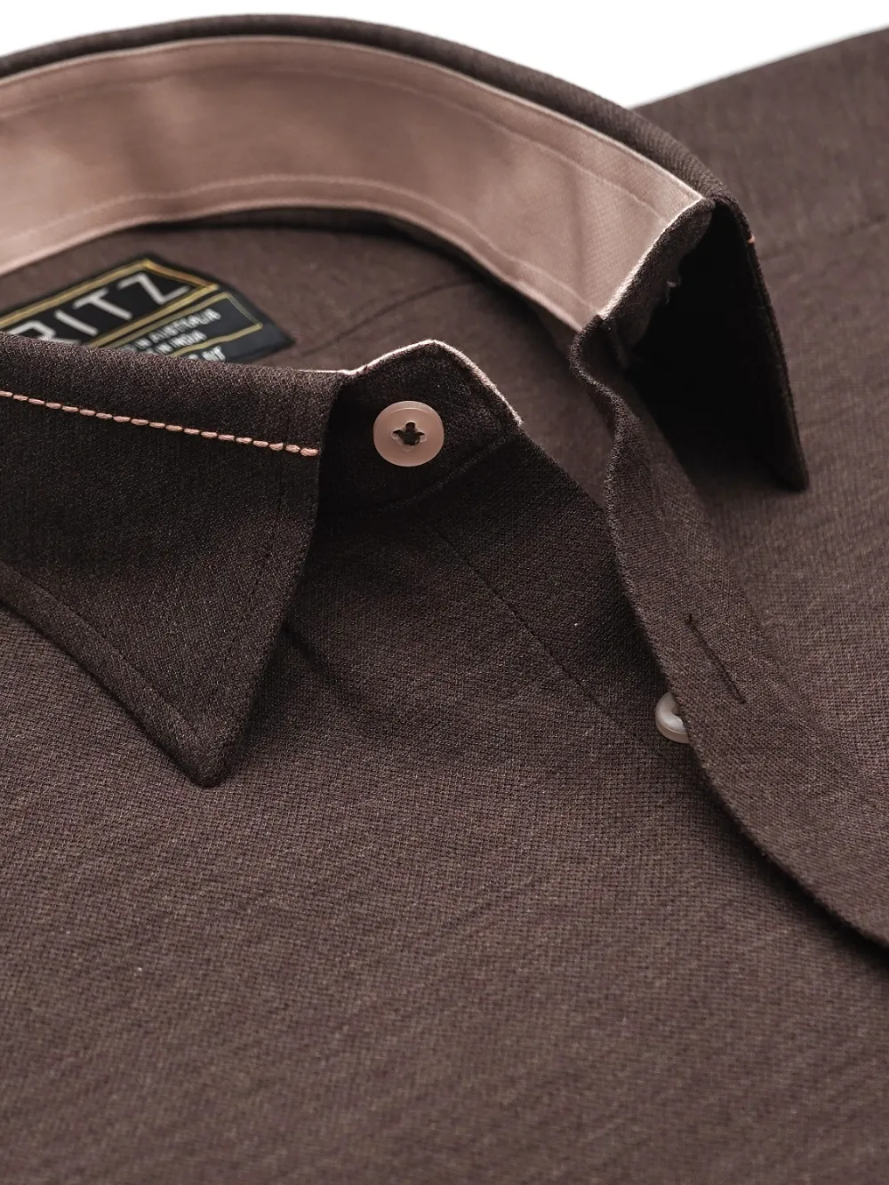 Non-Iron stretch Mocha Rose Shirt - Piqué Knit Weave