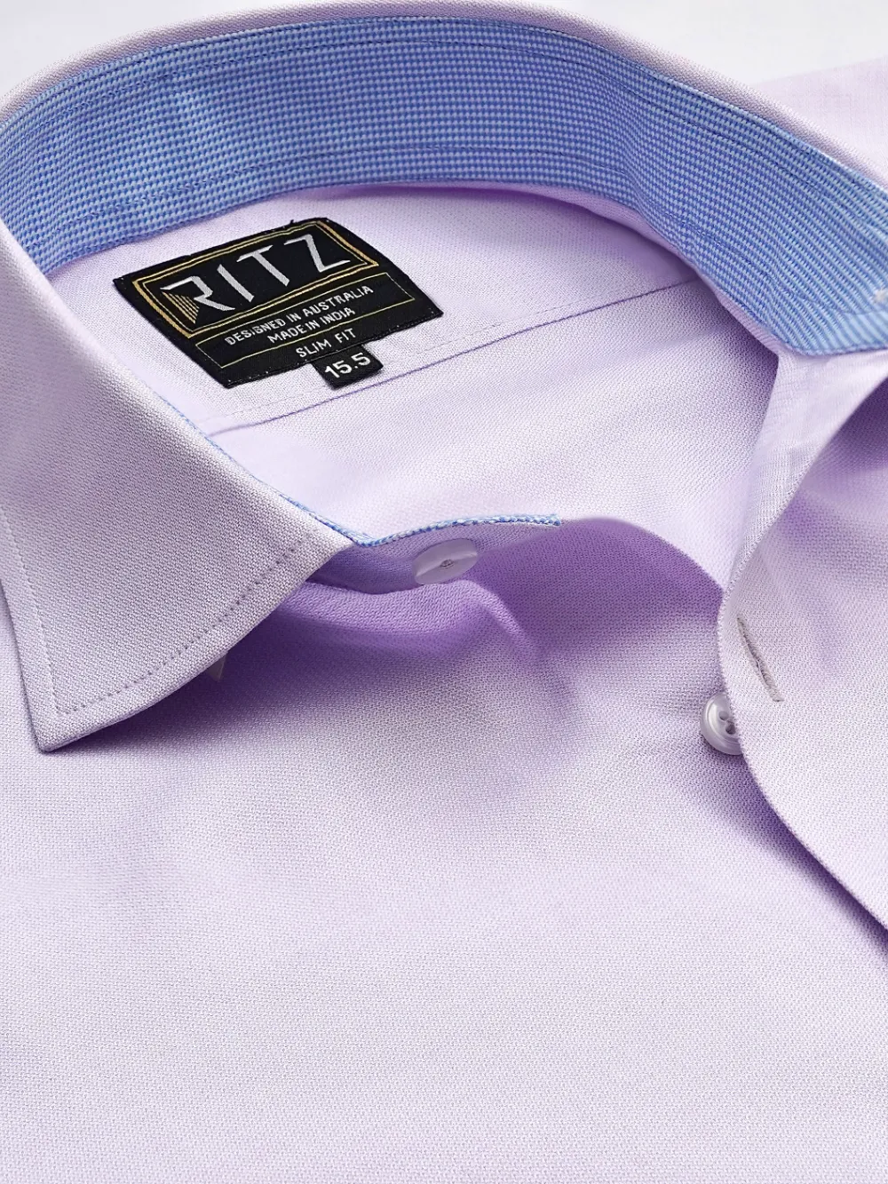 Non-Iron Pure Cotton Light Purple Shirt - Twill Weave