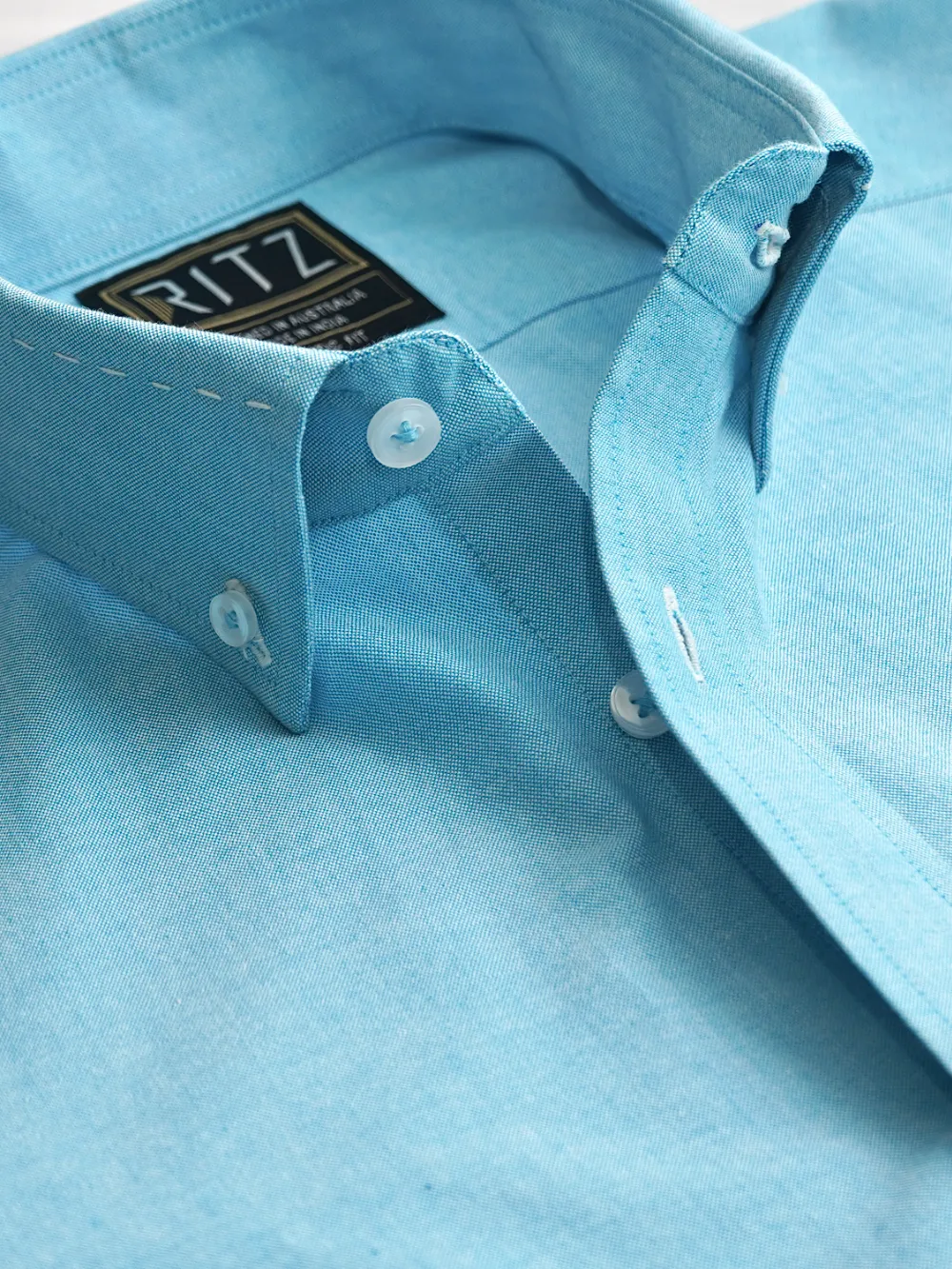 Oxford Button down Collar Shirt - Aquamarine