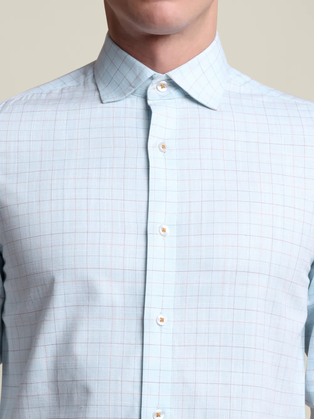 Pure Cotton Multi Color Grid Aquatic Shirt - Image 8