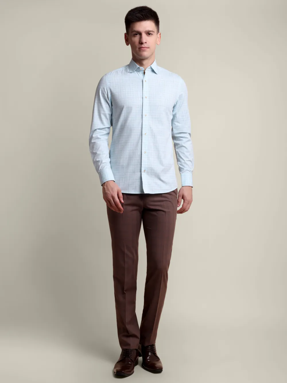 Pure Cotton Multi Color Grid Aquatic Shirt - Image 7