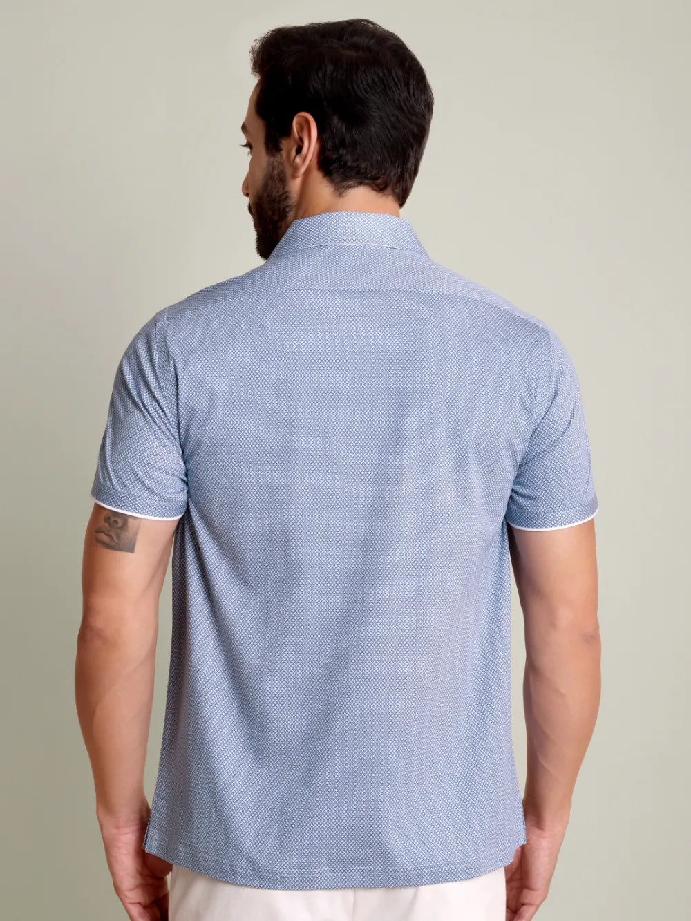 Ritz Exclusive: Blue Diamond One-Piece Collar Smart Polo - Image 4