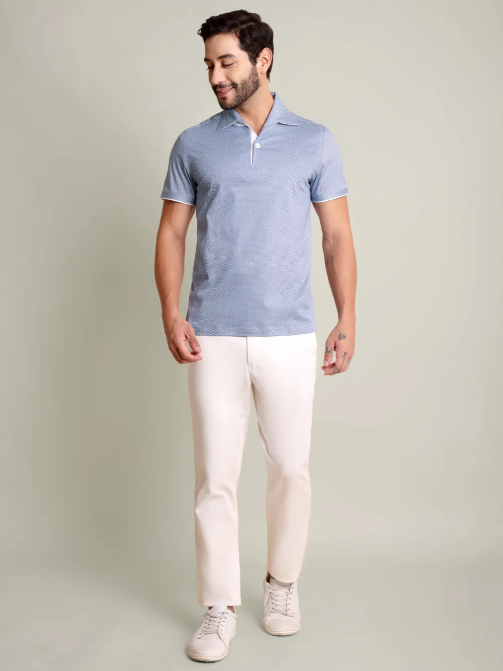 Ritz Exclusive: Blue Diamond One-Piece Collar Smart Polo - Image 6