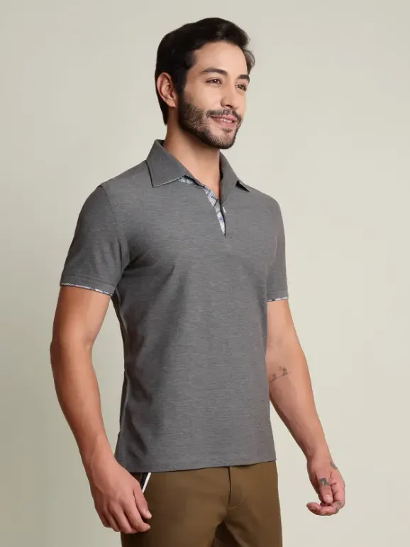 Ritz Exclusive: Slate One-Piece Collar Smart Polo Shirt - Image 2