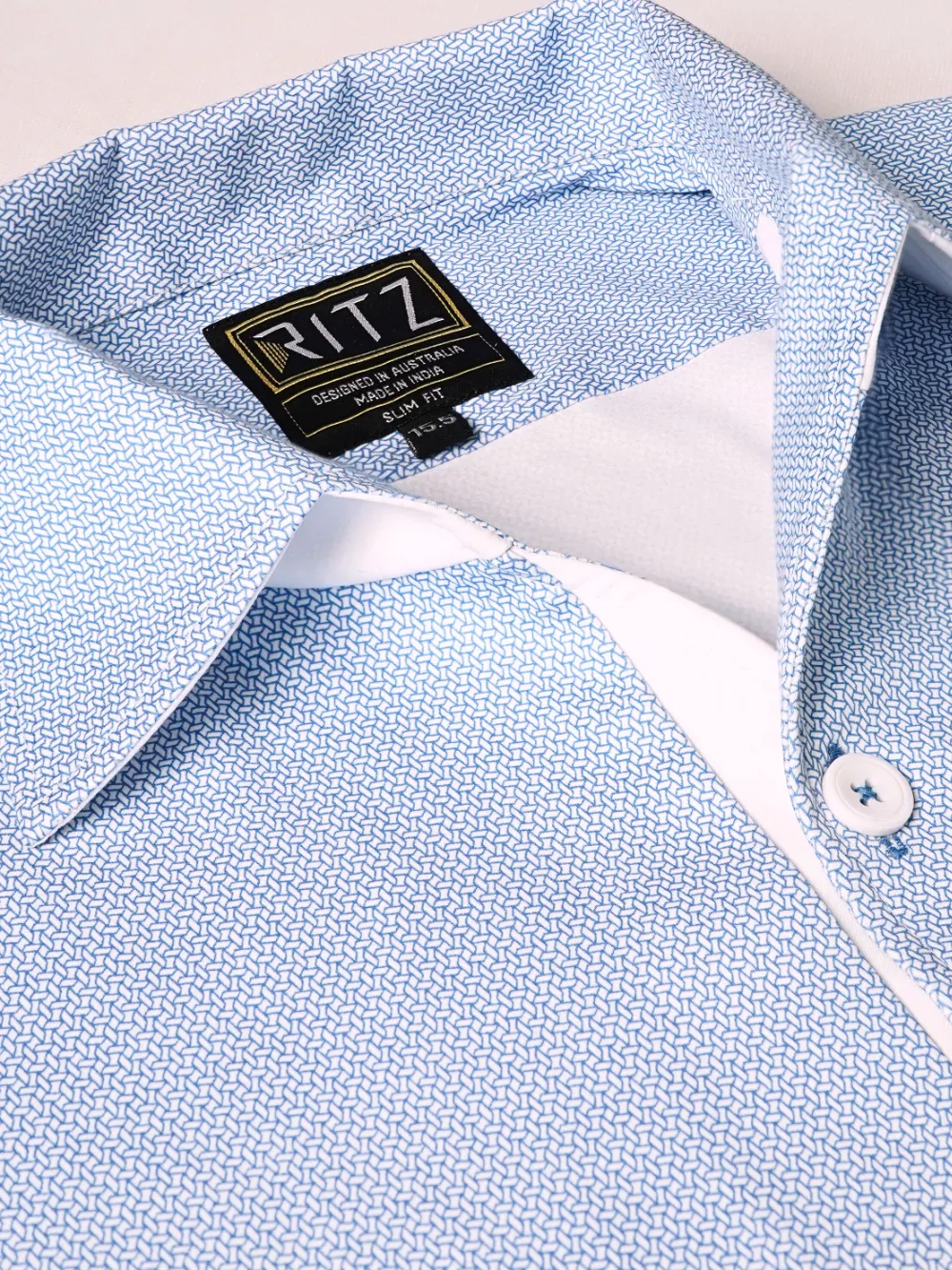 Ritz Exclusive: Sky Geometria One-Piece Collar Smart Polo