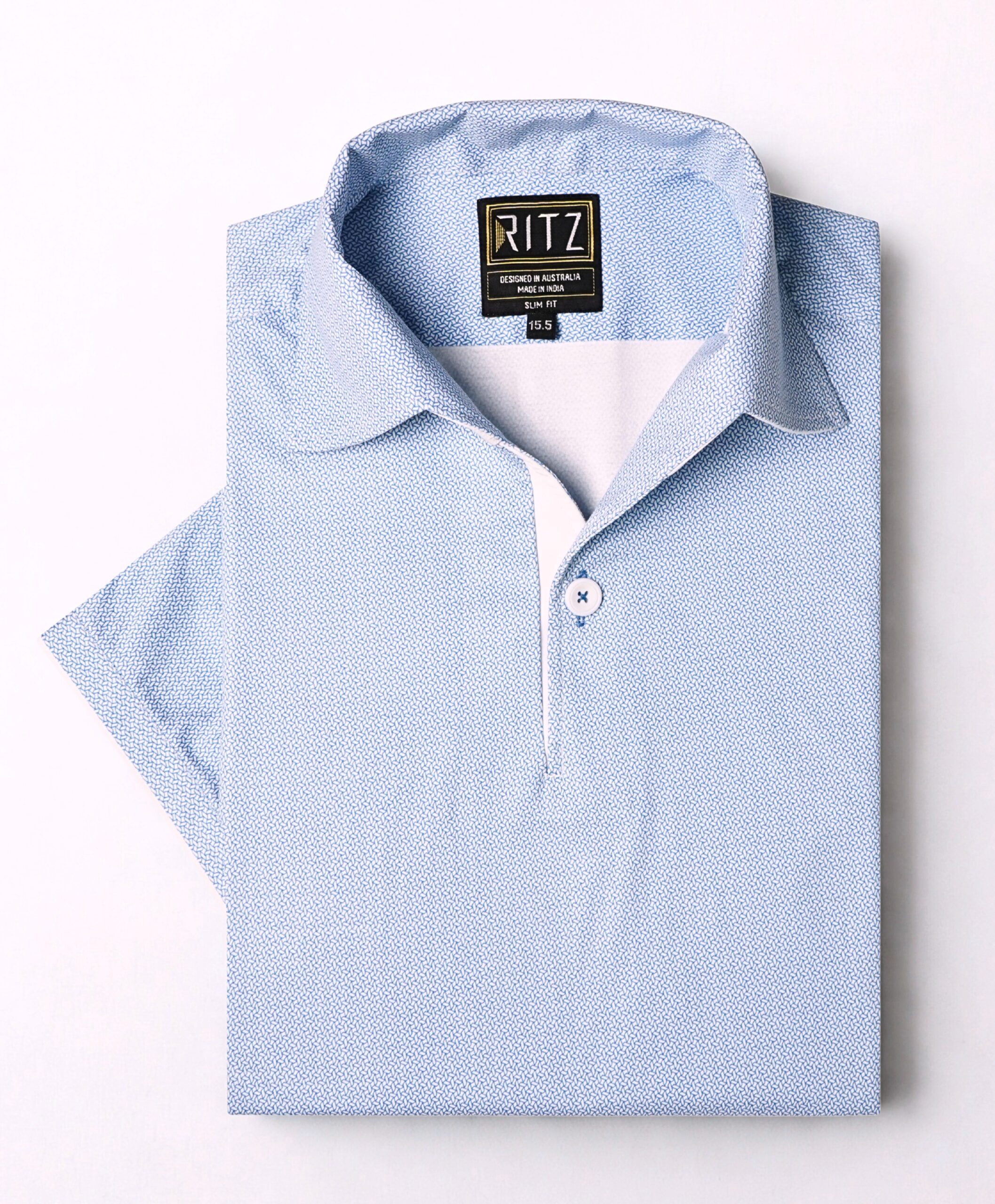 Ritz Exclusive: Sky Geometria One-Piece Collar Smart Polo - Image 8