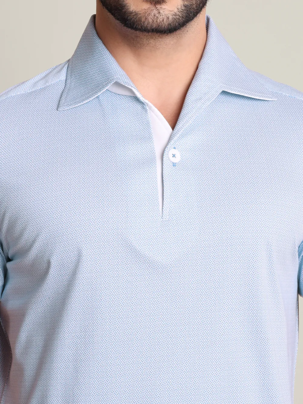 Ritz Exclusive: Sky Geometria One-Piece Collar Smart Polo - Image 7