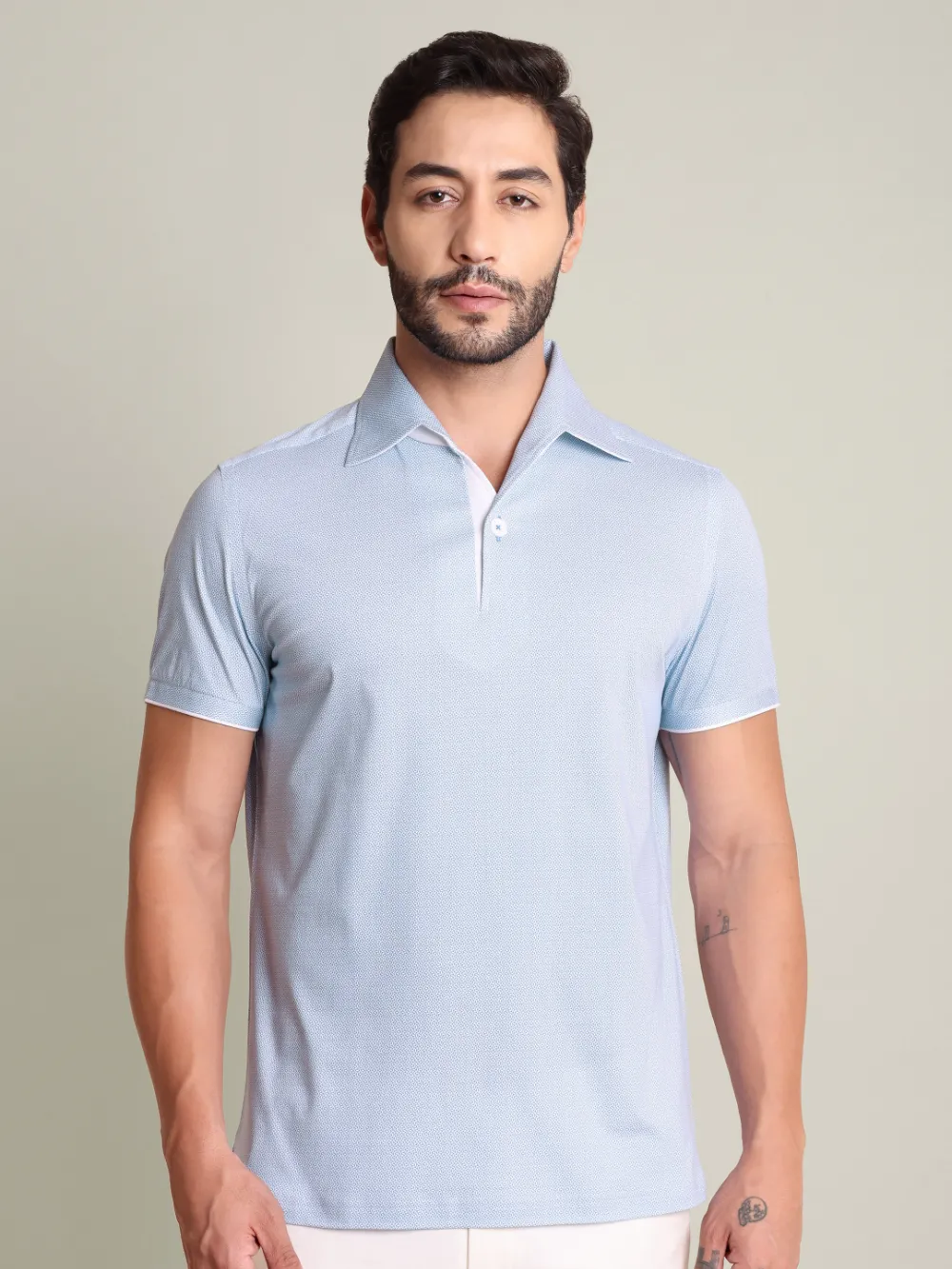 Ritz Exclusive: Sky Geometria One-Piece Collar Smart Polo - Image 2