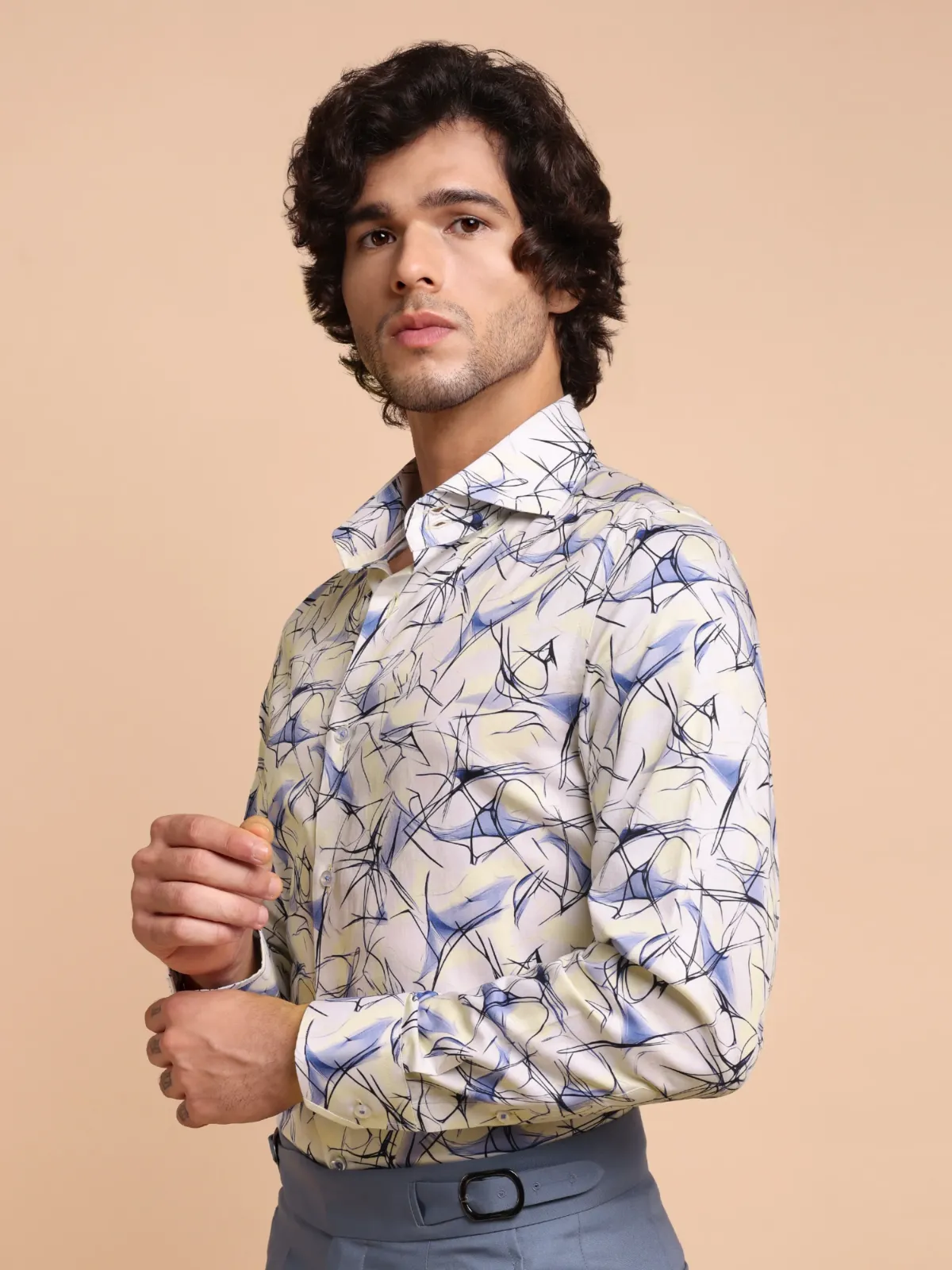Abstract Print Inkstorm Shirt - Plain Weave