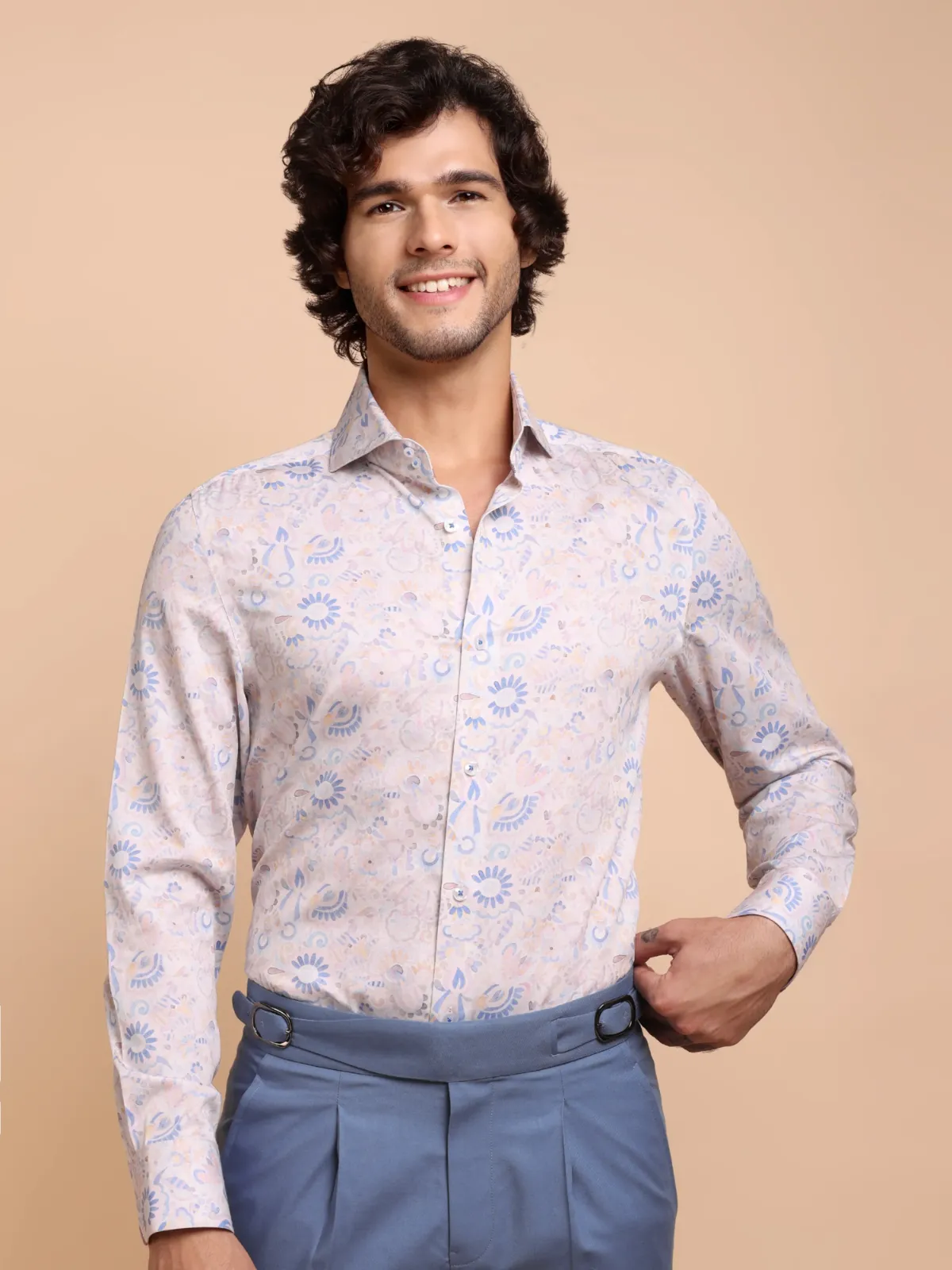 Soft, Pastel Floral Print Whisperflora Shirt